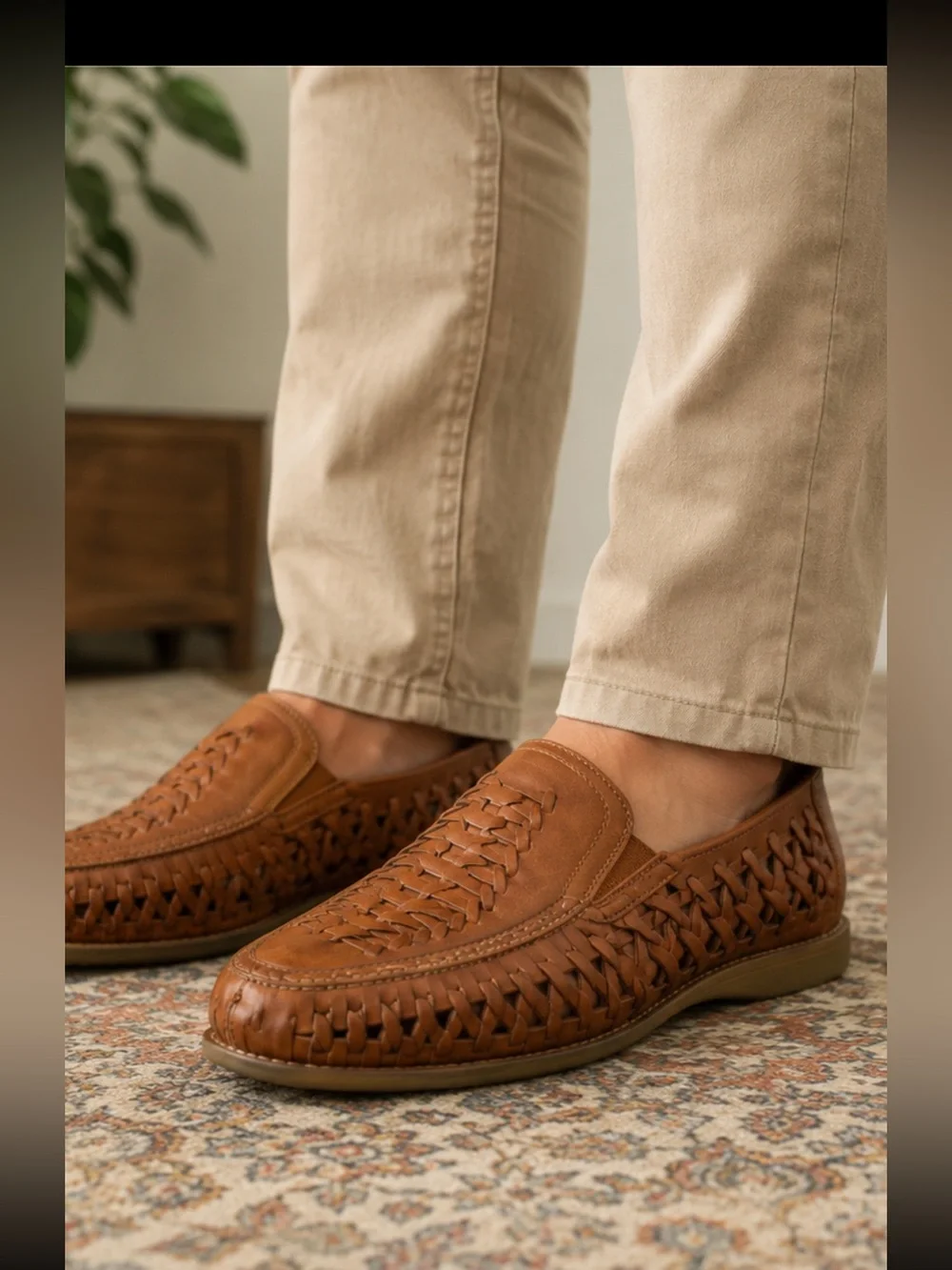 Pano Fino Huarache Leather Loafers Brown Slip On Men’s US 12 Est